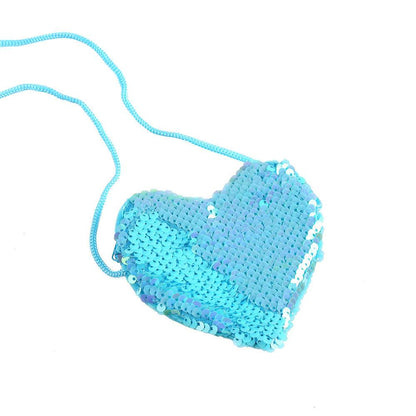 Heart-Shaped Sequined Purse Lanyard - Stylish Girls' Accessory for Gifts - Buy Center