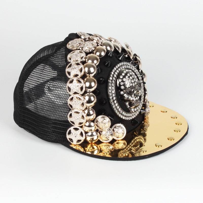 Handmade Skull Leopard Rivet Baseball Cap - Adjustable Unisex Fashion - Buy Center