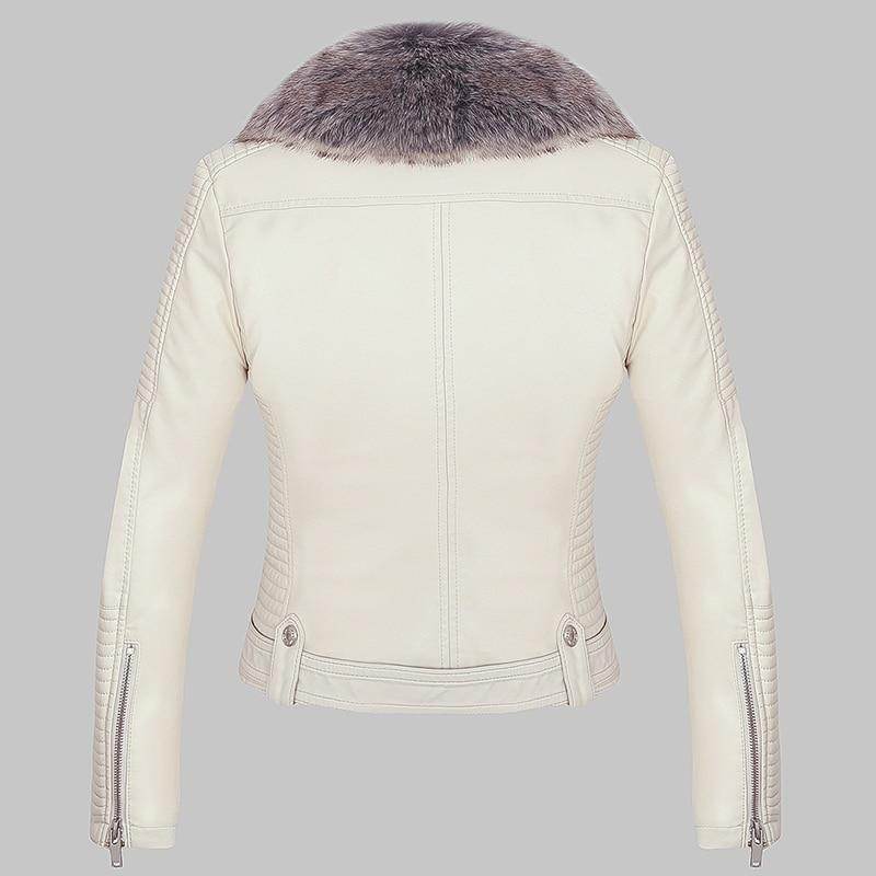 Buycenter Detachable Fur Collar Faux Leather Jacket - Stylish & Warm - Buy Center