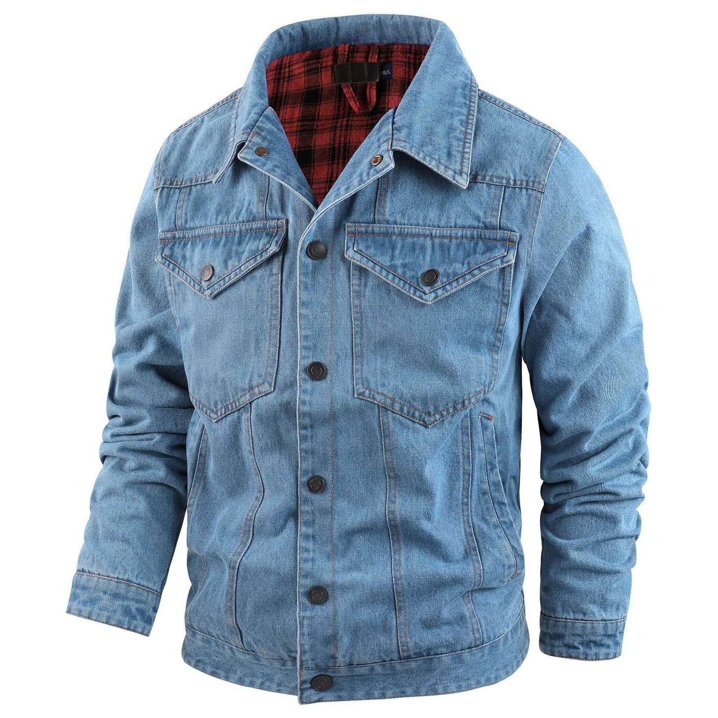 Buycenter Plus Size Casual Jacket - Stylish Cotton Denim Blazer for Men - Buy Center