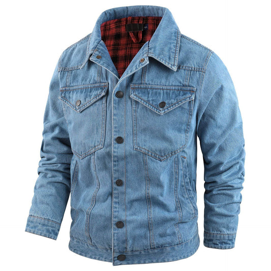 Buycenter Plus Size Casual Jacket - Stylish Cotton Denim Blazer for Men - Buy Center