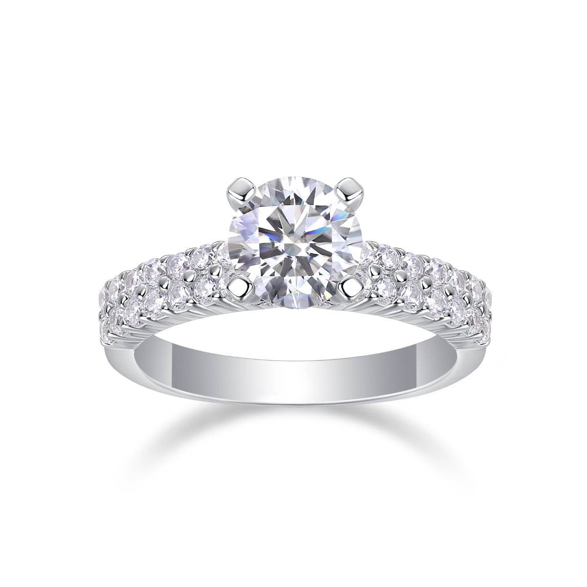 Buycenter Large Moissanite Diamond Rings - Luxury Silver Wedding Set - Buy Center
