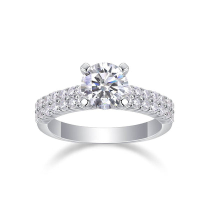 Buycenter Large Moissanite Diamond Rings - Luxury Silver Wedding Set - Buy Center