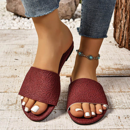 Buycenter Retro Flat Sandals for Women - Summer Non-slip Beach Slippers - Buy Center