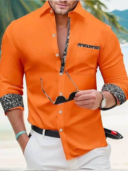 Fashion Loose Men's Long Sleeve Shirt - Breathable Pocket Design for Style - Buy Center