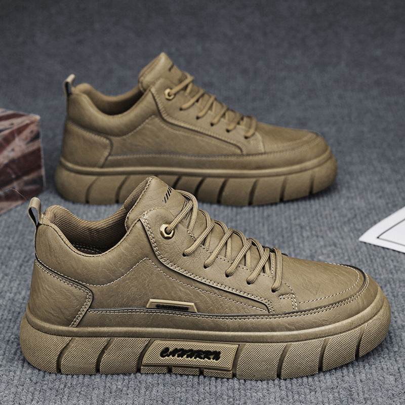 Men's Casual Leather Shoes - Height Increasing Thick Bottom Design - Buy Center