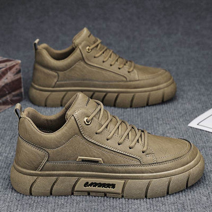 Men's Casual Leather Shoes - Height Increasing Thick Bottom Design - Buy Center