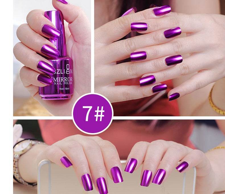 12-Color Mirror Nail Polish - Dazzling Metallic Shine for Fashionistas - Buy Center