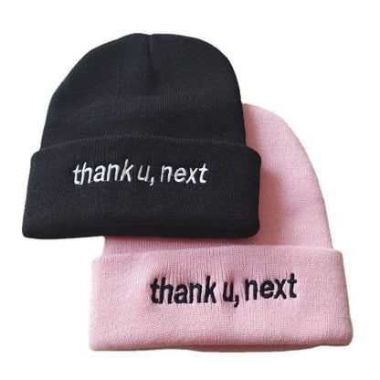 Thank U, Next Embroidery Knitted Hat - Warm Fashion for Men & Women - Buy Center
