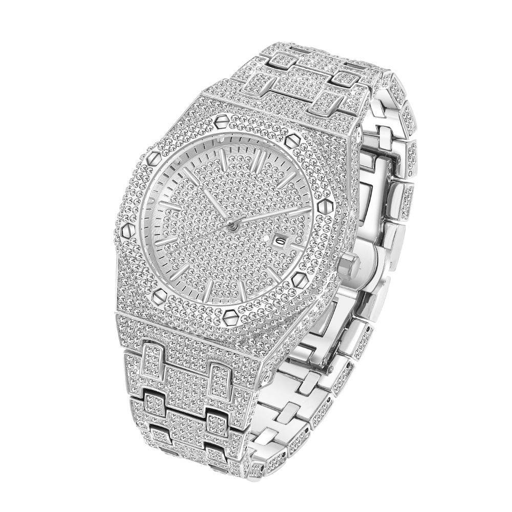 Men's Diamond Quartz Watch - Large Dial Fashion for Modern Style - Buy Center