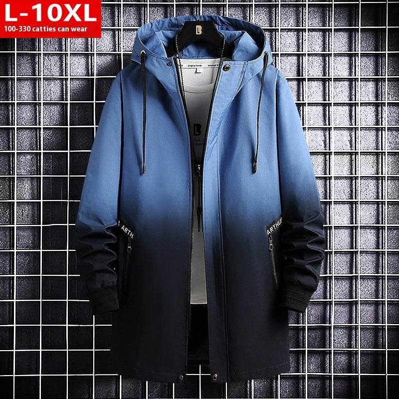 Trendy Men's Hooded Trench Coat - Stylish Spring Autumn Parka 10XL Size - Buy Center