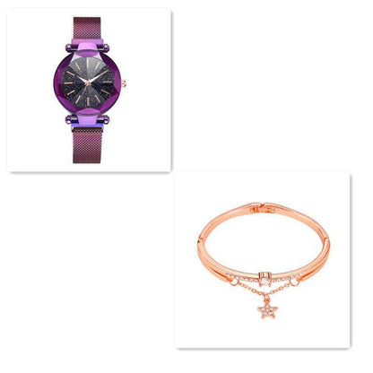 Buycenter Star Watch - Fashion Quartz Stainless Steel with 2 Bracelets - Buy Center