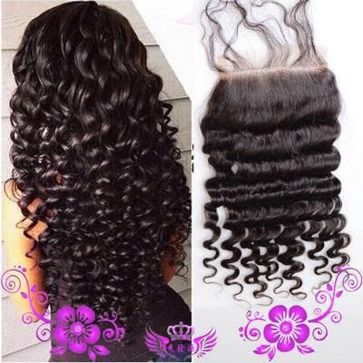 Live-Action Human Hair Wig - Hand-Woven Deep Wave Full Lace Closure - Buy Center
