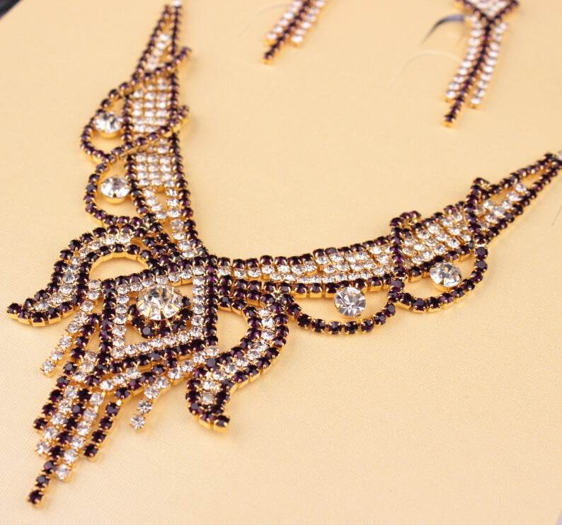 X526 Exaggerated Butterfly Necklace & Earrings - Elegant Bridal Jewelry Set - Buy Center