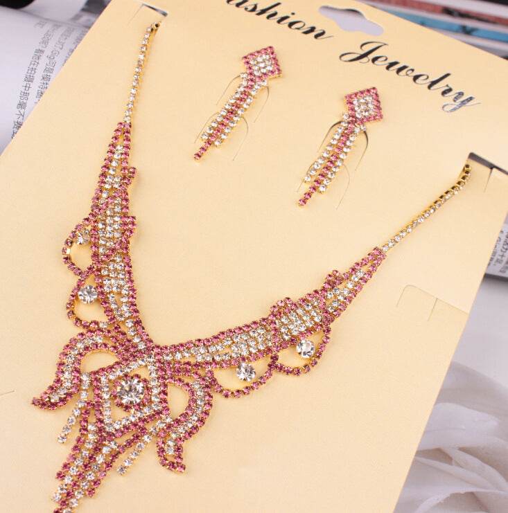 X526 Exaggerated Butterfly Necklace & Earrings - Elegant Bridal Jewelry Set - Buy Center