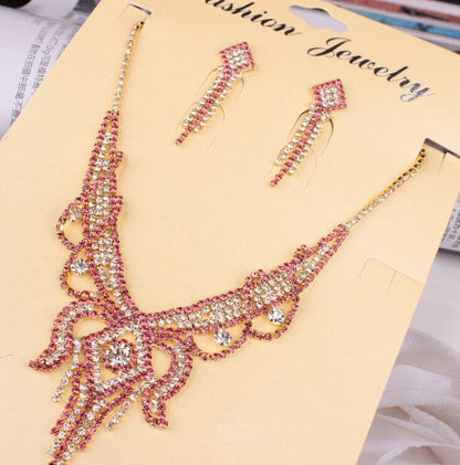 X526 Exaggerated Butterfly Necklace & Earrings - Elegant Bridal Jewelry Set - Buy Center