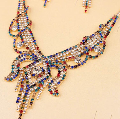 X526 Exaggerated Butterfly Necklace & Earrings - Elegant Bridal Jewelry Set - Buy Center