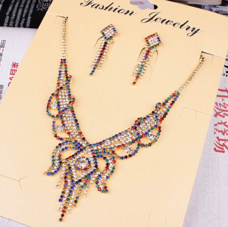 X526 Exaggerated Butterfly Necklace & Earrings - Elegant Bridal Jewelry Set - Buy Center