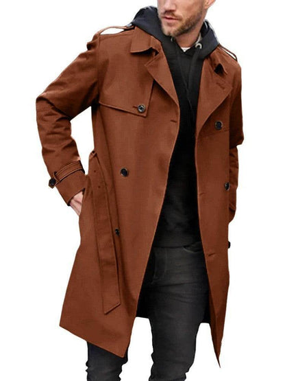 Men's Double-Breasted Long-Sleeved Coat - Stylish Parka in 4 Colors - Buy Center