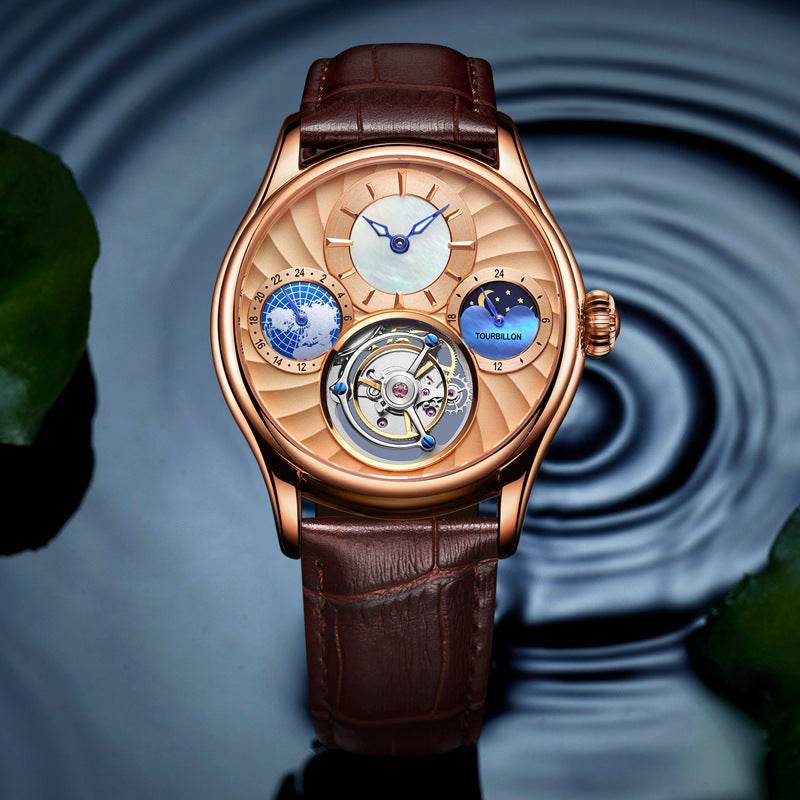 Buycenter Hollow Automatic Men's Mechanical Watch - Elegant Sapphire Dial - Buy Center