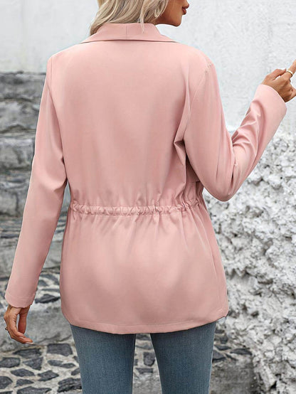 Buycenter Women's Trench Coat - Fashionable Solid Color, Lace-Up Style - Buy Center