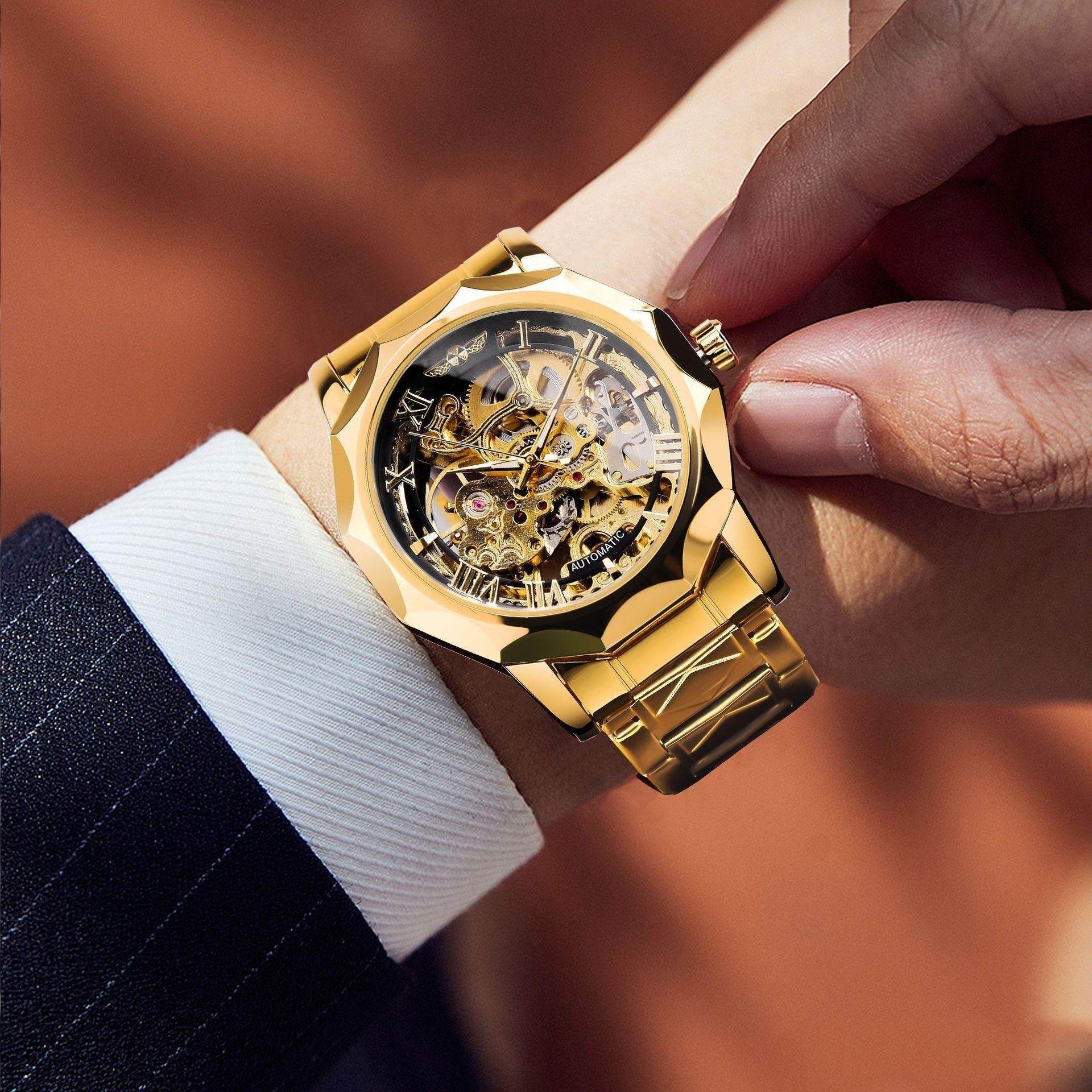 Retro Luxury Men's Automatic Mechanical Watch - Luminous, Stylish Design - Buy Center