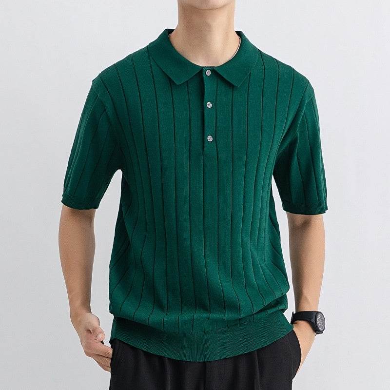 Men's Summer Casual Sweater - Breathable Short Sleeve in Solid Colors - Buy Center