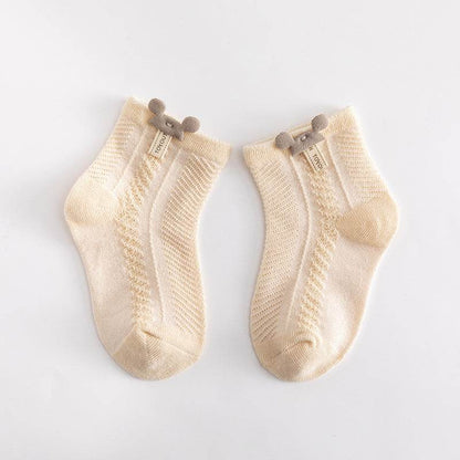 Cute Breathable Mesh Baby Socks - Thin Cotton, Striped & Cartoon Designs - Buy Center