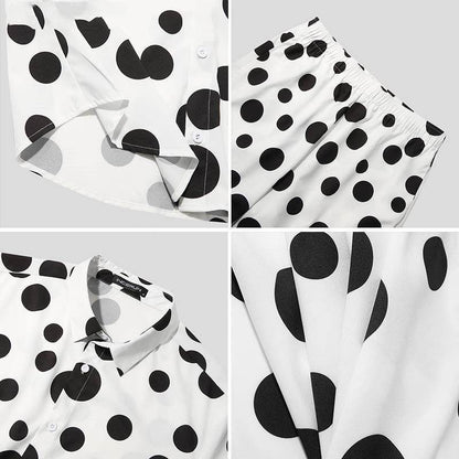 Oversized Hawaiian Beach Print Casual Shirt Set - Stylish Men’s Pajamas - Buy Center