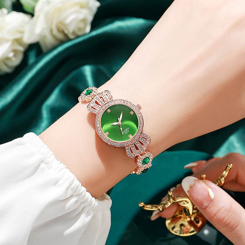 Stylish Women's Quartz Watch - Unique Bracelet Crown Design, 37.5mm Dial - Buy Center