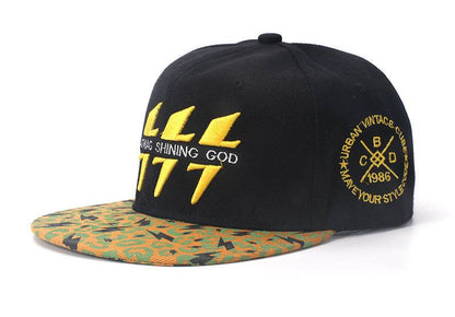 Buycenter Embroidered Lightning Visor Cap - Unisex Hip Hop Style - Buy Center