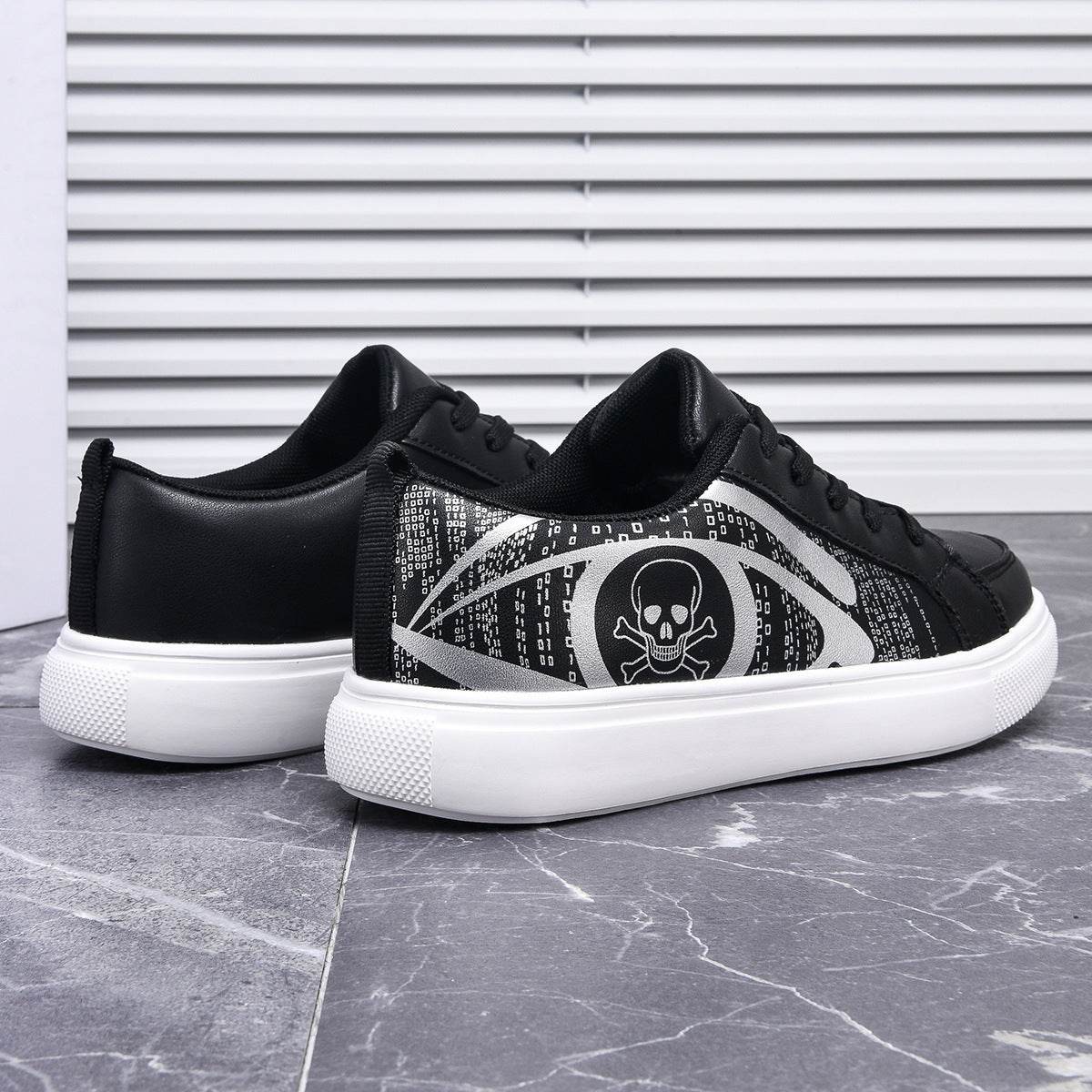 Stylish Plus Size White Leather Flats - Unique Skull Pattern for 2025 - Buy Center