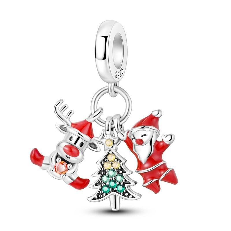 925 Silver Christmas Theme Pendant - Elegant DIY Holiday Ornament - Buy Center