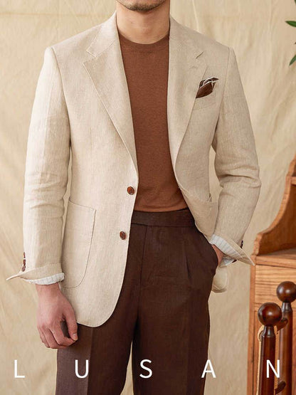 Lightweight Casual Linen Suit Jacket for Men - Summer Fashion Essential - Buy Center