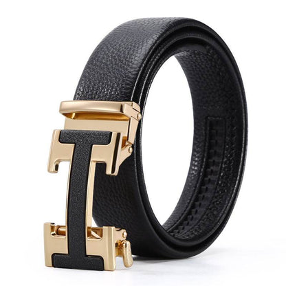 Men's Automatic Leather Buckle Belt - Premium Stylish Business Accessory - Buy Center