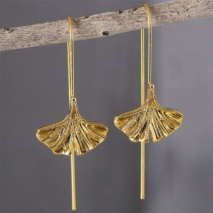 Personality Art Leaf Earrings - Antique Silver & Gold Zinc Alloy Design - Buy Center
