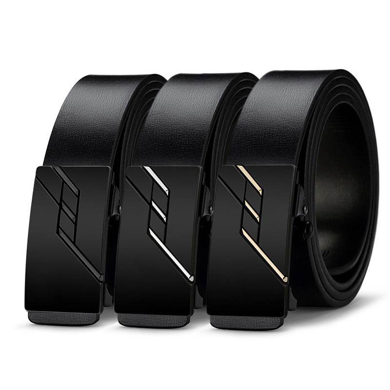 Automatic Cowhide Leather Belt - Stylish Business Casual with Alloy Buckle - Buy Center