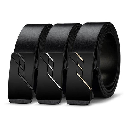 Automatic Cowhide Leather Belt - Stylish Business Casual with Alloy Buckle - Buy Center