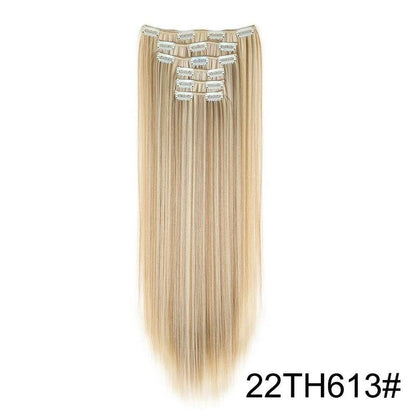 Durable Long Straight Wig Extensions Set - 6-Piece Human Hair Collection - Buy Center