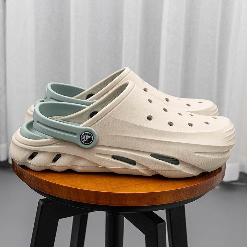 Men's Two-Tone Beach Hole Shoes - Breathable EVA Slippers for Summer - Buy Center