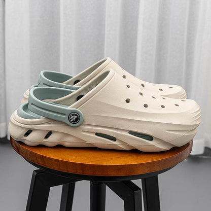 Men's Two-Tone Beach Hole Shoes - Breathable EVA Slippers for Summer - Buy Center