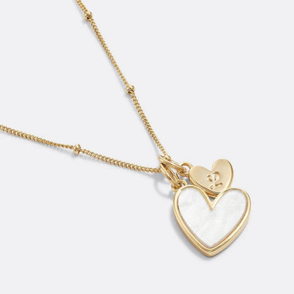 Personalized Heart-Shaped Bead Necklace - Silver, Gold, Rose Gold Options - Buy Center