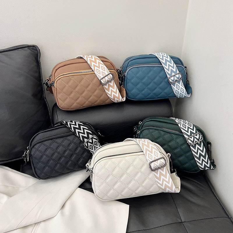 Buycenter Soft Leather Shoulder Messenger Bag - All-Match Diamond Pattern - Buy Center