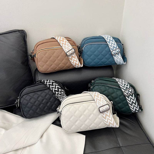 Buycenter Soft Leather Shoulder Messenger Bag - All-Match Diamond Pattern - Buy Center