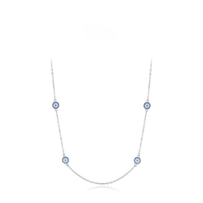 Niche Devil's Eye Necklace - 925 Silver Clavicle Chain for Women, Adjustable - Buy Center