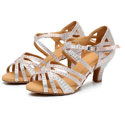 Buycenter Women's Diamond Latin Dance Shoes - Trendy Soft Sole Footwear - Buy Center