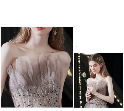 Buycenter Slim Smoke Purple Engagement Dress - Perfect for Annual Meetings - Buy Center