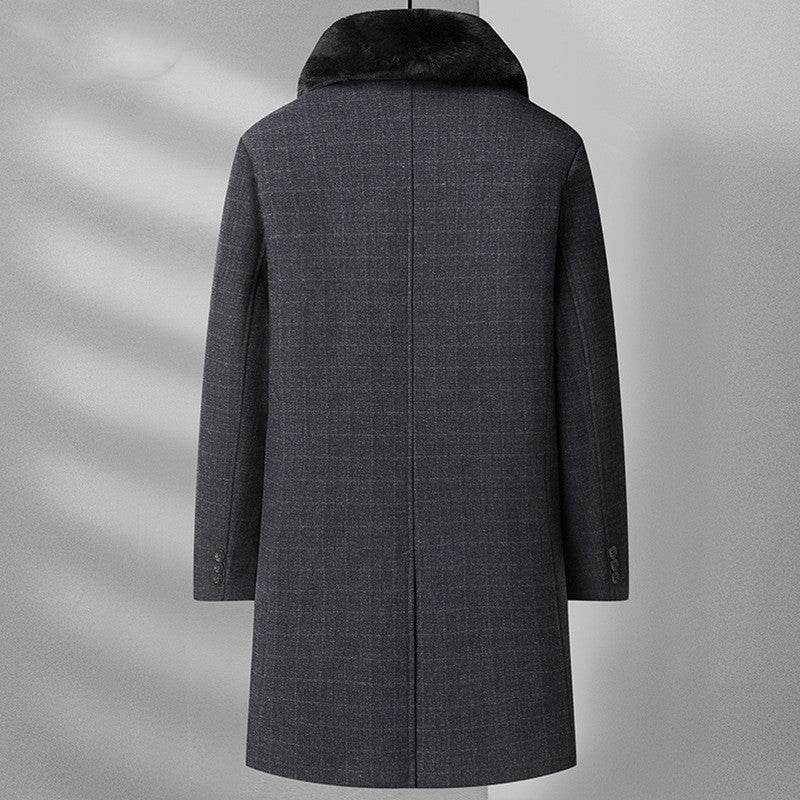Stylish Men's Wool Overcoat - Elegant Plaid Design for Winter Wear - Buy Center
