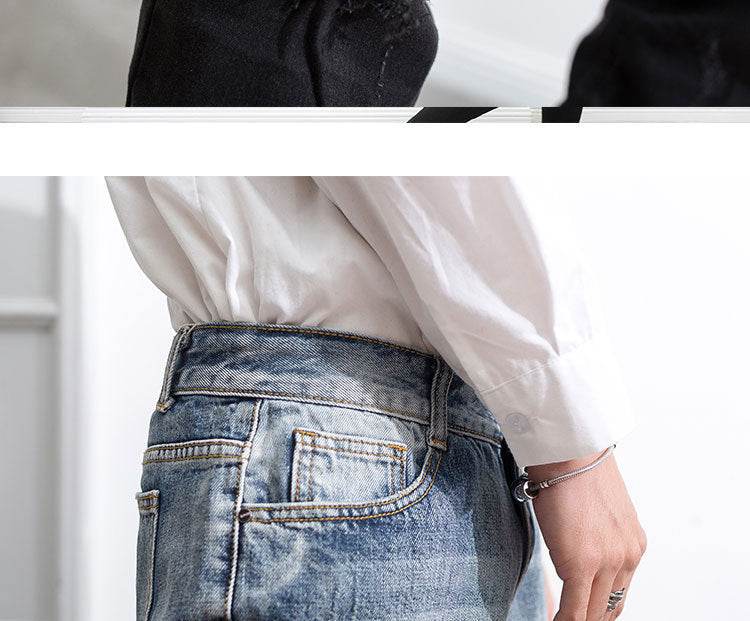 Hip Hop Trend Men's Zipper Jeans - Cotton, Mid Waist, Micro Elasticity - Buy Center