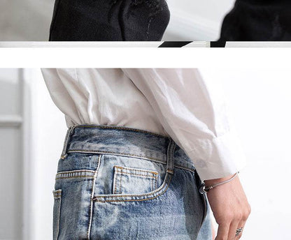 Hip Hop Trend Men's Zipper Jeans - Cotton, Mid Waist, Micro Elasticity - Buy Center